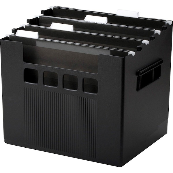 Desktop File, F/ Letter Hanging Folders, 11"x12-3/4"x10", Black